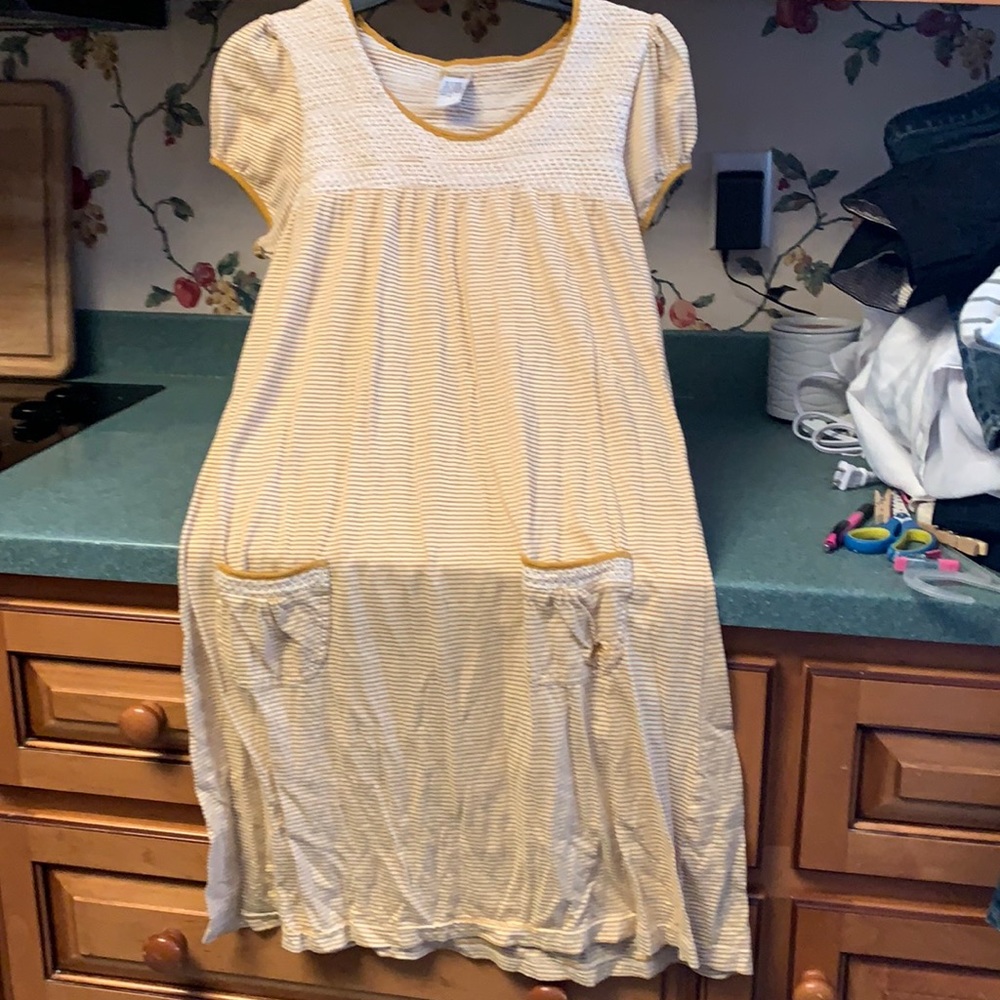 Billabong dress gold cream striped SS